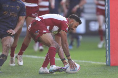 Wigan Warriors 'dan Bevan French 30 Mart 2025' te İngiltere 'nin Wigan kentindeki The Brick Community Stadyumu' nda oynanan 6.