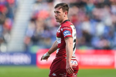 Wigan Warriors 'dan Harry Smith, Betfred Süper Lig 6. Raundunda Wigan Warriors, Salford Red Devils' e karşı, Wigan, İngiltere 'deki Brick Community Stadyumu' nda, 30 Mart 2025