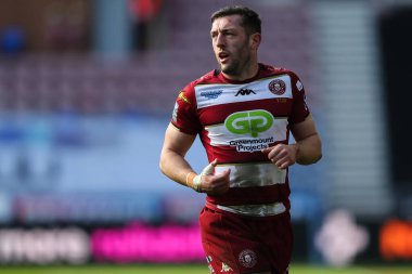 Wigan Warriors 'dan Jake Wardle, Betfred Süper Lig 6. Raundunda Wigan Warriors, Salford Red Devils' e karşı, The Brick Community Stadyumu, Wigan, İngiltere, 30 Mart 2025