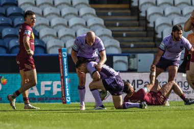 Hull KR 'dan Arthur Mourgue, 30 Mart 2025' te John Smith Stadyumu 'nda oynanan 6. Betfred Süper Lig karşılaşmasında Huddersfield Giants ile Hull KR karşılaşmasını kutluyor.