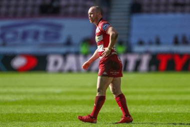 Wigan Warriors 'dan Liam Marshall, Betfred Süper Lig 6. raundunda Wigan Warriors' a karşı Salford Red Devils 'in 30 Mart 2025' te Wigan, İngiltere 'deki Brick Community Stadyumu' nda oynadığı maçta.