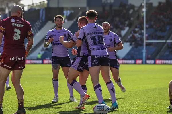 Hull KR 'dan Mikey Lewis, 30 Mart 2025' te John Smith Stadyumu 'nda oynanan 6. Betfred Süper Lig karşılaşmasında Huddersfield Giants ile Hull KR karşılaşmasını kutluyor.