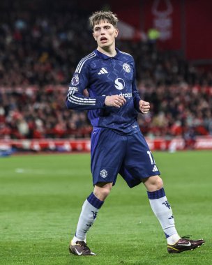 Manchester United takımından Alejandro Garnacho Premier League maçında Nottingham Forest Manchester United 'a karşı City Ground, Nottingham, 1 Nisan 2025