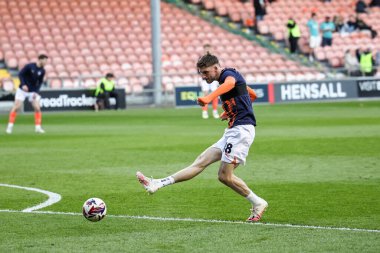 Blackpool 'dan Jake Beesley, 1 Nisan 2025' te Bloomfield Road, Blackpool 'da oynanan Blackpool-Blackpool maçında maç öncesi ısınma maçında...