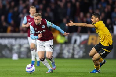 West Ham United 'dan Jarrod Bowen Premier League maçı sırasında Wolverhampton Wanderers' a karşı Molineux, Wolverhampton, Birleşik Krallık, 1 Nisan 2025