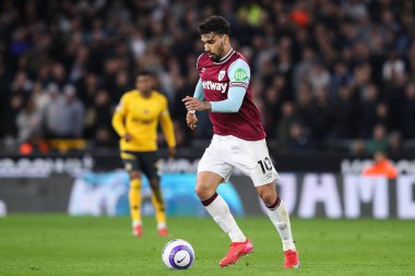West Ham United 'tan Lucas Paquet Premier League karşılaşmasında Wolverhampton Wanderers, Molineux, Wolverhampton' da West Ham United 'a karşı, 1 Nisan 2025