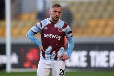 West Ham United takımından Jarrod Bowen Premier League karşılaşmasında Wolverhampton Wanderers 'a karşı Molineux, Wolverhampton, Birleşik Krallık' ta 1 Nisan 2025 'de oynanan maç öncesi ısınma maçında
