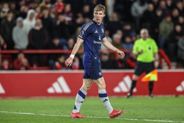 Manchester United takımından Rasmus Hjlund Premier League maçında Nottingham Forest, Manchester United 'a karşı City Ground, Nottingham, İngiltere, 1 Nisan 2025