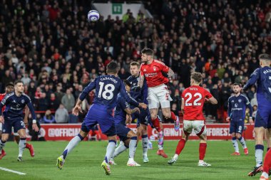 Nottingham Ormanı 'ndan Morato Premier Lig maçı Nottingham Forest Manchester United' a karşı 1 Nisan 2025 'te City Ground, Nottingham, İngiltere' de oynanan maçta kaleye ilerliyor.