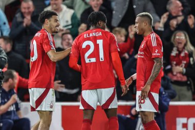 Nottingham Ormanı 'ndan Anthony Elanga Premier League maçında Nottingham Forest Manchester United' a karşı 1 Nisan 2025 'te City Ground, Nottingham, İngiltere' de 1-0 kazanma golünü kutluyor.