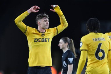 Wolverhampton Wanderers 'dan Jrgen Strand Larsen, 1 Nisan 2025' te İngiltere 'nin Molineux kentinde oynanan Premier League maçında Wolverhampton Wanderers - West Ham United maçında takımının kazanmasını kutladı.