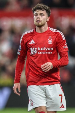 Nottingham Ormanı 'ndan Neco Williams Premier League maçı sırasında Nottingham Forest Manchester United' a karşı City Ground, Nottingham, 1 Nisan 2025