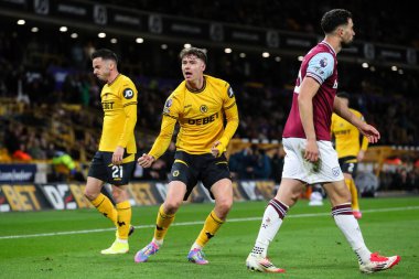 Wolverhampton Wanderers 'dan Jrgen Strand Larsen, 1 Nisan 2025' te İngiltere 'nin Wolverhampton kentinde oynanan Premier League maçında Wolverhampton Wanderers-West Ham United maçında tepki gösterdi.