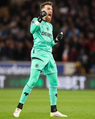 Wolverhampton Wanderers takımından Jos S, 1 Nisan 2025 'te İngiltere' nin Wolverhampton United takımına karşı oynanan Premier League maçında 1-0 'lık galibiyet golünü kutluyor.