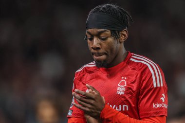 Nottingham Ormanı 'ndan Anthony Elanga Premier League maçı sırasında Nottingham Forest Manchester United' a karşı City Ground, Nottingham, 1 Nisan 2025