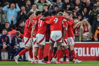 Nottingham Ormanı 'ndan Anthony Elanga Premier League maçında Nottingham Forest Manchester United' a karşı 1 Nisan 2025 'te City Ground, Nottingham, İngiltere' de 1-0 kazanma golünü kutluyor.