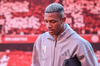 Nottingham Ormanı 'ndan Danilo Premier Lig maçı sırasında Nottingham Forest, Manchester United' a karşı City Ground, Nottingham, 1 Nisan 2025 'de geldi.