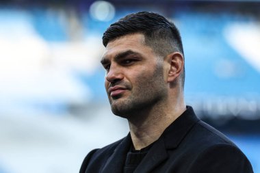 Premier Lig karşılaşması öncesinde Filip Hrgovi profesyonel boksörü Manchester City ile Leicester City arasında Etihad Stadyumu, Manchester, İngiltere, 2 Nisan 2025