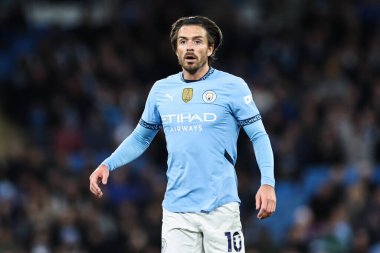 Manchester City ile Leicester City arasındaki Premier League maçı sırasında Manchester City 'den Jack Grealish, Etihad Stadyumu, İngiltere, 2 Nisan 2025