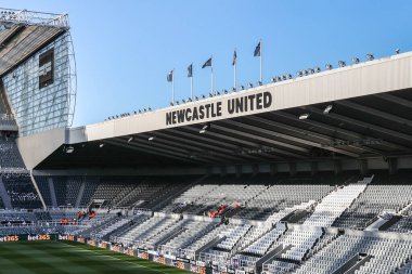 Premier Lig karşılaşması öncesinde St. Jamess Park 'ın genel görünümü Newcastle United ile Brentford arasındaki St. James' s Park, Newcastle, İngiltere, 2 Nisan 2025