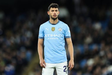 Manchester City - Leicester City Premier League maçı sırasında Manchester City maçında Matheus Nunes Etihad Stadyumu, Manchester, İngiltere, 2 Nisan 2025