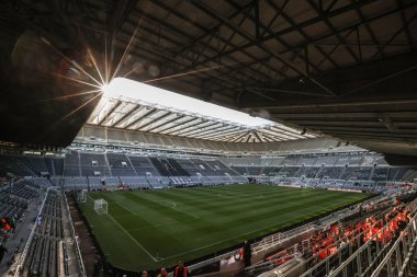 Premier Lig karşılaşması öncesinde St. Jamess Park 'ın genel görünümü Newcastle United ile Brentford arasındaki St. James' s Park, Newcastle, İngiltere, 2 Nisan 2025