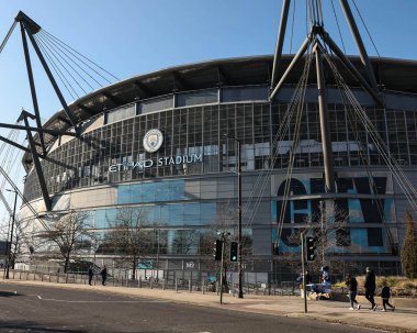 Premier Lig maçında Etihad Stadyumu 'nun genel görüntüsü Manchester City ile Leicester City arasında Etihad Stadyumu' nda 2 Nisan 2025