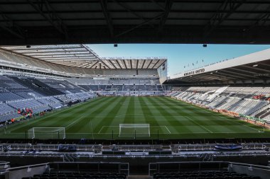 Premier Lig karşılaşması öncesinde St. Jamess Park 'ın genel görünümü Newcastle United ile Brentford arasındaki St. James' s Park, Newcastle, İngiltere, 2 Nisan 2025