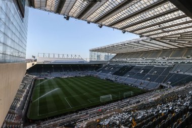 Premier Lig karşılaşması öncesinde St. Jamess Park 'ın genel görünümü Newcastle United ile Brentford arasındaki St. James' s Park, Newcastle, İngiltere, 2 Nisan 2025