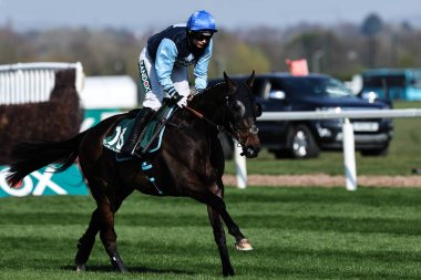 Gina Andrews 'un bindiği Tapınak Şövalyesi Randox Tilki Avcılarının Açık Avcıları' nda 3 Nisan 2025 'te Liverpool, Aintree Yarış Pisti' nde düzenlenen Ulusal 2025 Açılış Günü 'nde başı çekiyor.