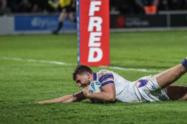 Wakefield Trinity 'den Josh Rourke, Birleşik Krallık' ın Wakefield şehrinde bulunan DIY Kitchens Stadyumu 'nda oynanan Betfred Challenge Cup Quarter Final maçında şansını deniyor.