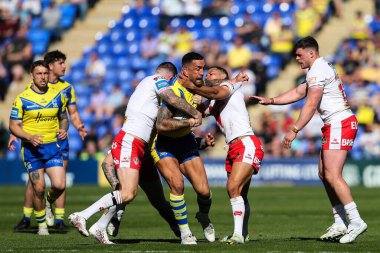 Warrington Wolves 'tan Paul Vaughan, 5 Nisan 2025' te Warrington, İngiltere 'deki Halliwell Jones Stadyumu' nda oynanan Betfred Challenge Kupası çeyrek final maçında mücadele etti.