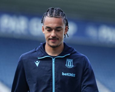 Stoke City 'den Ashley Phillips, 5 Nisan 2025' te İngiltere 'nin Deepdale kentindeki Preston North End-Stoke City maçında stadyuma geldi.