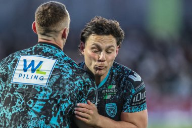 Leigh Leoparları 'ndan Lachlan Lam, 4 Nisan 2025' te Birleşik Krallık 'ın Wakefield Stadyumu' nda oynanan Betfred Challenge Kupası çeyrek final maçında ısındı.