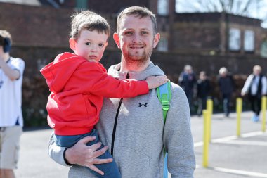 Preston North End taraftarı, 5 Nisan 2025 'te İngiltere' nin Deepdale kentinde oynanan Preston North End Stoke City maçında stadyuma geldi.