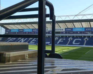 Deepdale Stadyumu 'nun Gök Bahis Şampiyonası' ndaki genel görüntüsü Preston North End ile Stoke City arasında 5 Nisan 2025 'te Deepdale, Preston' da oynanan karşılaşma.