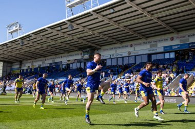 Warrington Wolves takımından Luke Yates, Betfred Challenge Kupası çeyrek final maçı öncesinde Halliwell Jones Stadyumu, Warrington, İngiltere 'de 5 Nisan 2025' de oynanan Warrington Wolves-St Helens maçında ısındı.