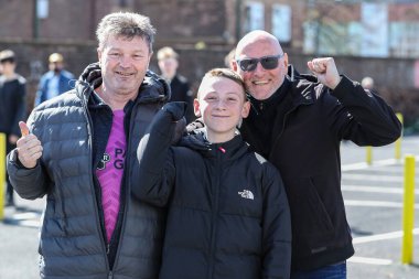 Preston North End taraftarı, 5 Nisan 2025 'te İngiltere' nin Deepdale kentinde oynanan Preston North End Stoke City maçında stadyuma geldi.