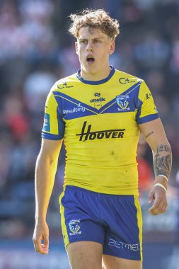 Warrington Wolves 'tan Arron Lindop Betfred Challenge Kupası çeyrek final maçı sırasında Warrington Wolves St. Helens' e karşı Halliwell Jones Stadyumu, Warrington, İngiltere, 6 Nisan 2025