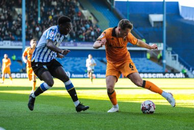 Hull City 'den Sean McLoughlin, 5 Nisan 2025' te Sheffield Wednesday, Hillsborough, Sheffield City 'de Hull City' ye karşı oynanan Sky Bet Şampiyonası maçında iş başında.