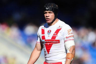 St. Helens 'ten Jonny Lomax Betfred Challenge Kupası çeyrek final maçı sırasında Warrington Wolves St. Helens' e karşı Halliwell Jones Stadyumu, Warrington, Birleşik Krallık, 5 Nisan 2025