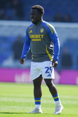 Leeds United takımından Wilfried Gnonto, Luton Town - Leeds United maçının öncesinde 5 Nisan 2025 'te Kenilworth Road, Luton, İngiltere' de karşılaştı.