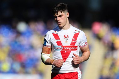 St. Helens 'ten Jon Bennison Betfred Challenge Kupası çeyrek final maçı sırasında Warrington Wolves St. Helens' e karşı Halliwell Jones Stadyumu, Warrington, Birleşik Krallık, 5 Nisan 2025