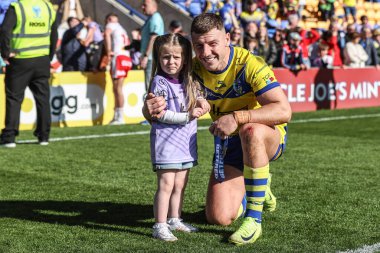Warrington Wolves 'dan George Williams, Betfred Challenge Kupası çeyrek final maçı sırasında Warrington Wolves St. Helens' e karşı Halliwell Jones Stadyumu, Warrington, İngiltere, 6 Nisan 2025