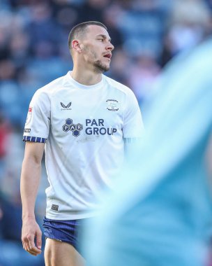 Preston North End 'den Milutin Osmaji, 5 Nisan 2025' te İngiltere 'nin Deepdale kentinde Preston North End ile Stoke City arasındaki Sky Bet Şampiyonası maçında üzüntüye boğuldu.