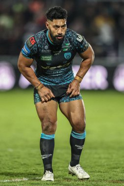 Leigh Leoparları 'ndan Isaac Liu 4 Nisan 2025' te Birleşik Krallık 'ın Wakefield Stadyumu' nda oynanan Betfred Kupası çeyrek final maçında Wakefield Trinity, Leigh Leopards 'a karşı.