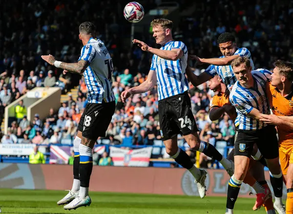 Sheffield Wednesday takımından Michael Smith, 5 Nisan 2025 'te Sheffield Wednesday' in Hillsborough, Sheffield City 'de Hull City' ye karşı oynadığı Sky Bet Şampiyonası maçında topu açık farkla önde götürüyor.