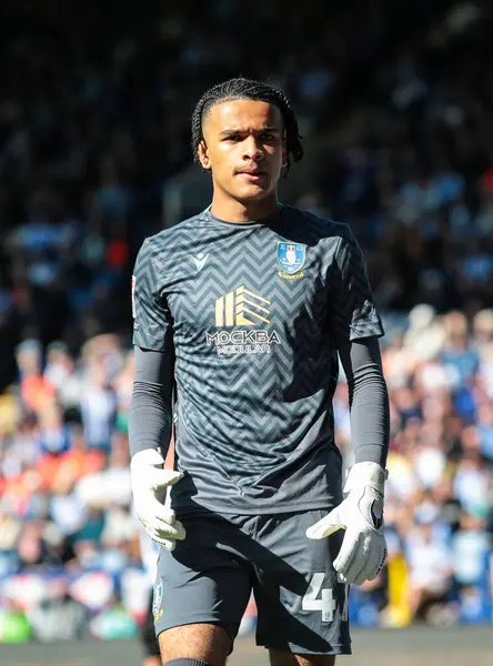 Pierce Charles Sheffield Çarşamba kalecisi, 5 Nisan 2025 'te Sheffield Çarşamba günü Hillsborough, Sheffield, İngiltere' de Hull City 'e karşı oynanan Sky Bet Şampiyonası maçında.