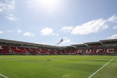 New York Stadyumu 'nun genel görünümü, Rotherham United' ın 5 Nisan 2025 'te New York Stadyumu' nda oynanan Sky Bet Lig 1 maçının önündedir.