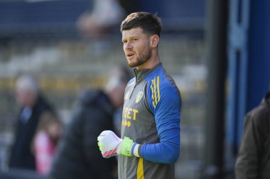 Leeds United takımından Illan Meslier, 5 Nisan 2025 'te Luton Town - Leeds United maçı öncesinde Kenilworth Road, Luton, İngiltere' de oynanacak.